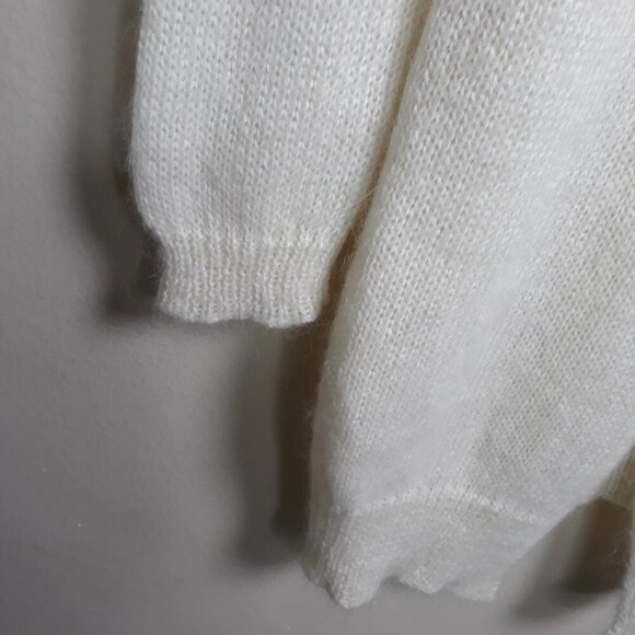 Maison Montagut The Ô Brand Mohair Blend Longline Cardigan Sweater S Ivory - Picture 3 of 7